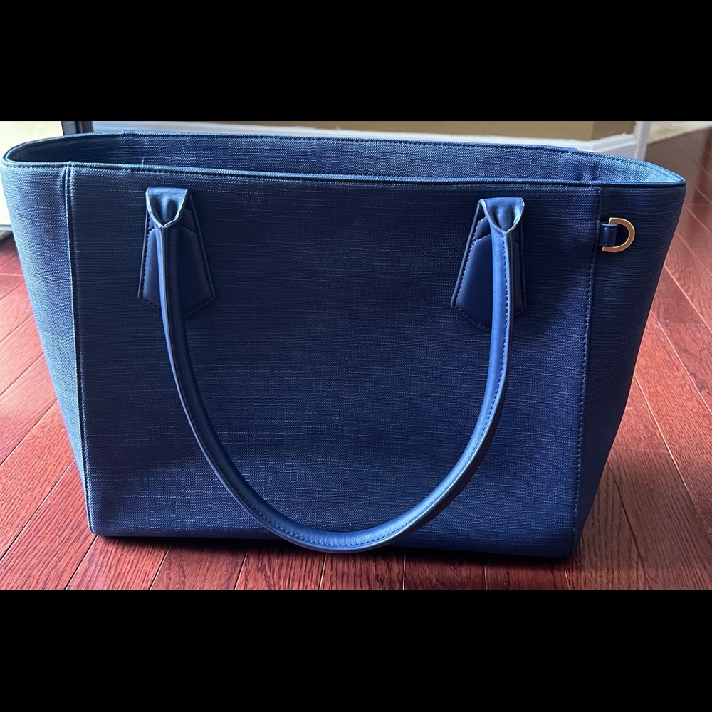 Dagne Dover 13” tote, midnight blue color